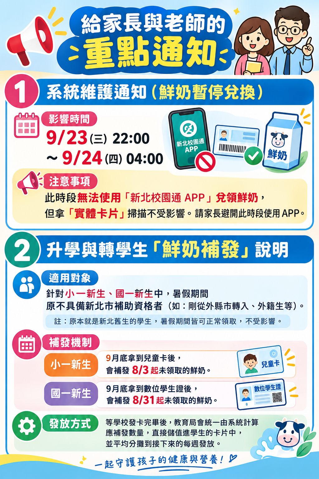 鮮奶發放注意事項
